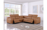 1116 DivanItalia Cognac Top-Grain Italian Leather 5-Piece Sectional with 3 Power Reclining Seats & Power HeadrestModel:  1116-COGNAC-3PWR-5PC